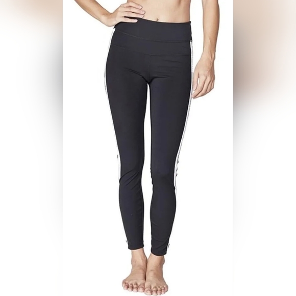Spiritual Gangster Track Stripe Zip Ankle Compression 7/8 Leggings - Picture 14 of 16